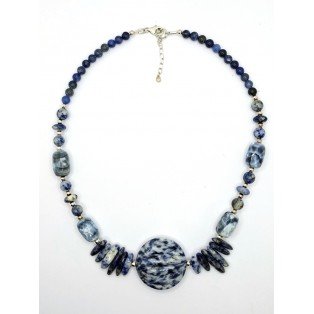Natural Sodalite Necklace = 19 Inches Long